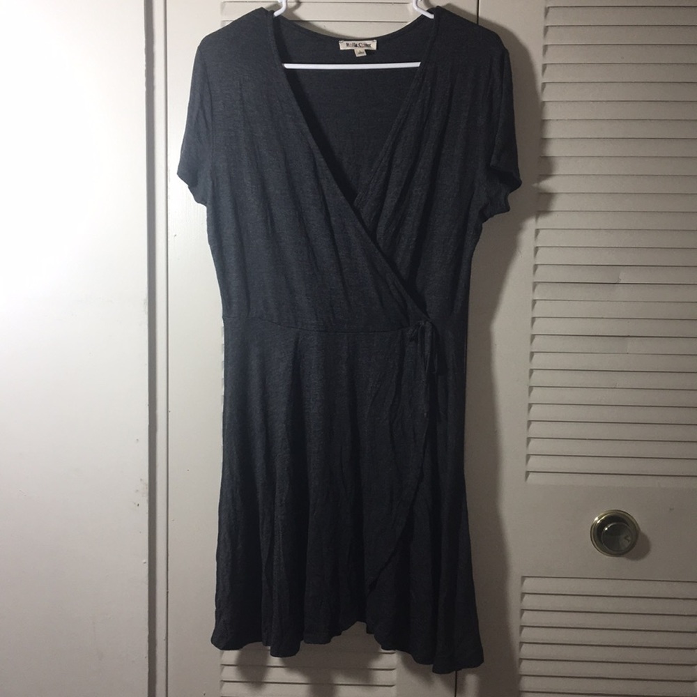 Gray wrap dress